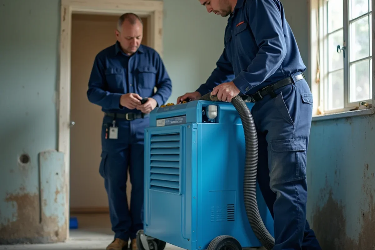 Commercial low grain refrigerant dehumidifier running to manage mold remediation cost florida