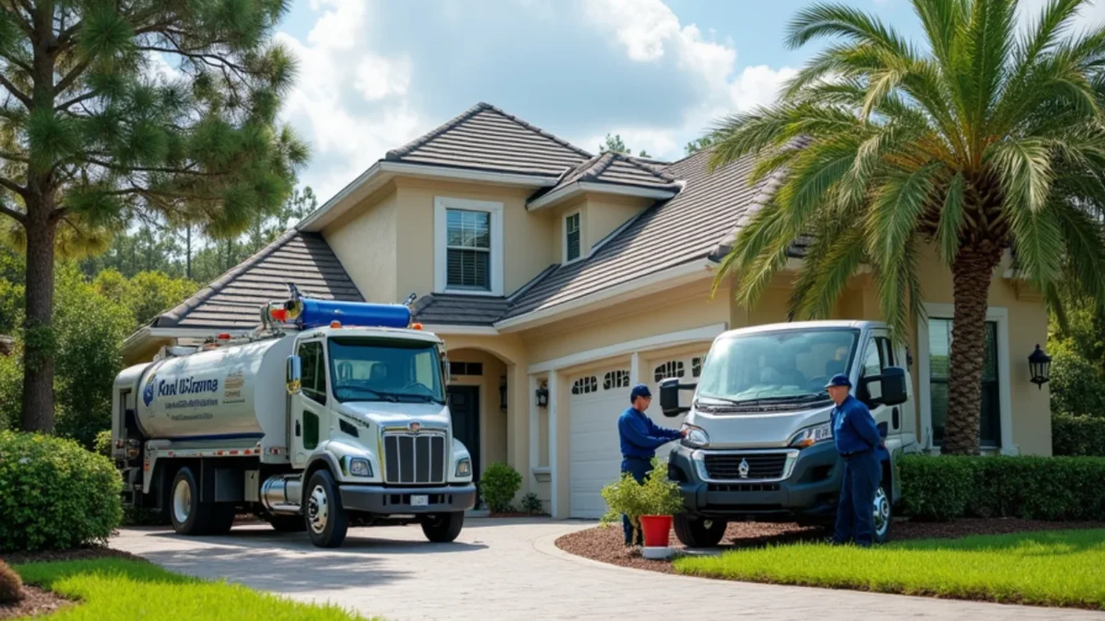 Emergency water damage restoration and structural drying technician working in a Azalea Park FL home