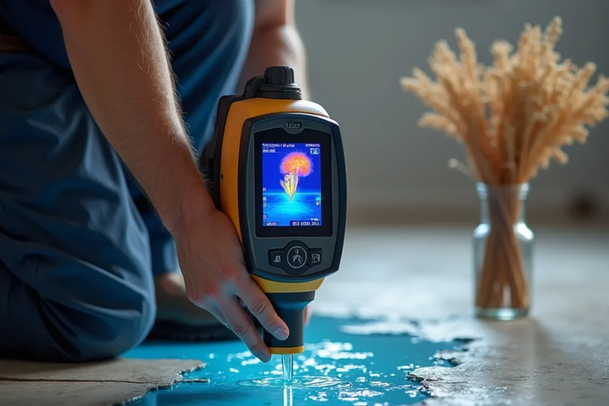 Infrared thermal imaging camera tracing water migration under flooring in Doctor Phillips