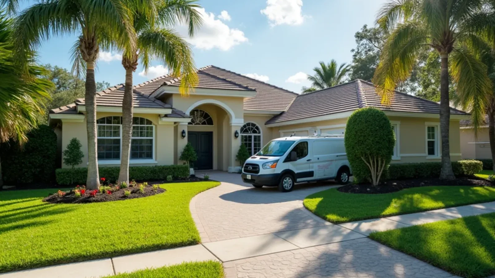 Emergency water damage restoration and structural drying technician working in a Goldenrod FL home