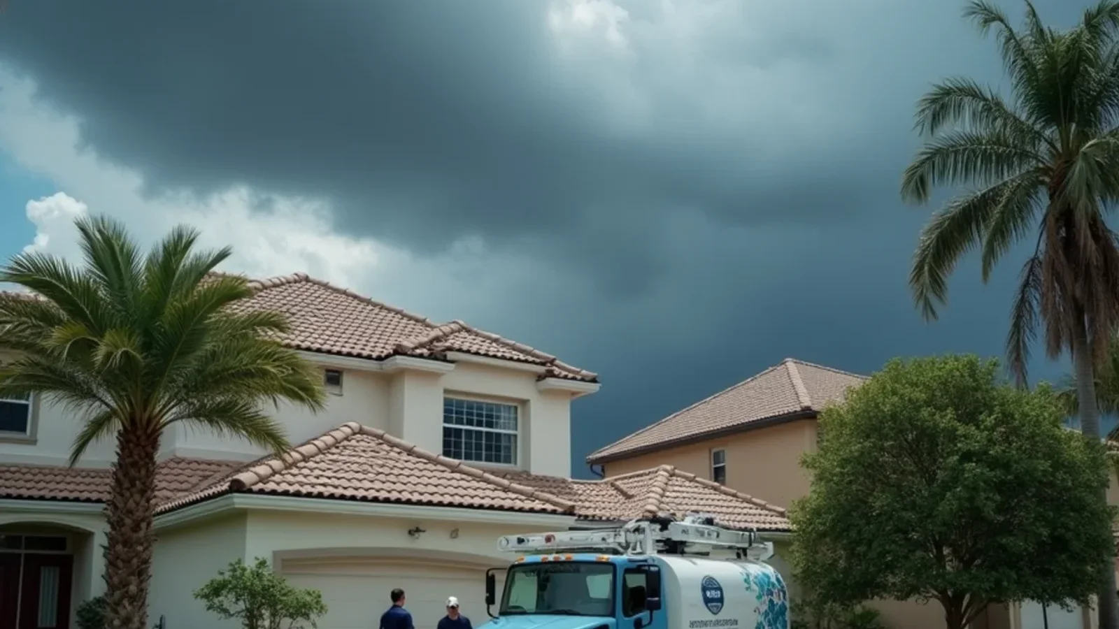 Emergency water damage restoration and structural drying technician working in a Hunters Creek FL home