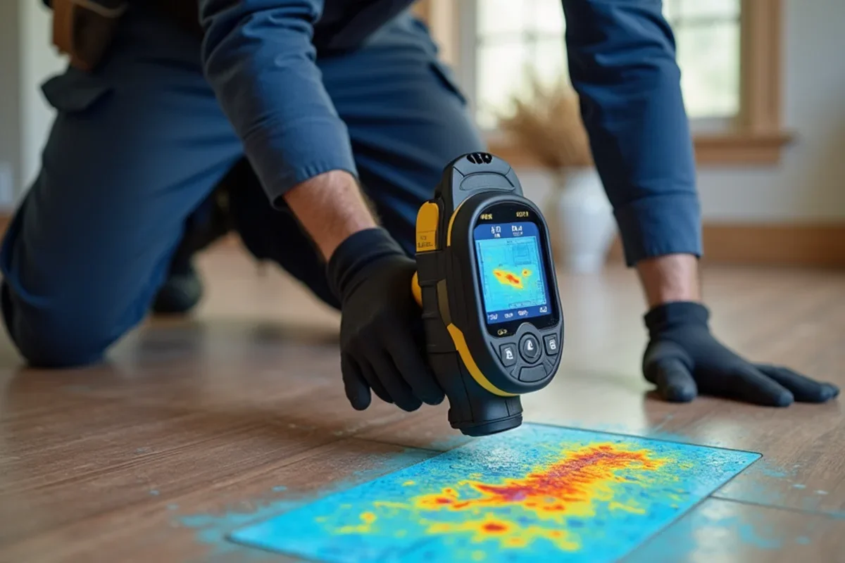 Infrared thermal imaging camera tracing water migration under flooring in Kissimmee