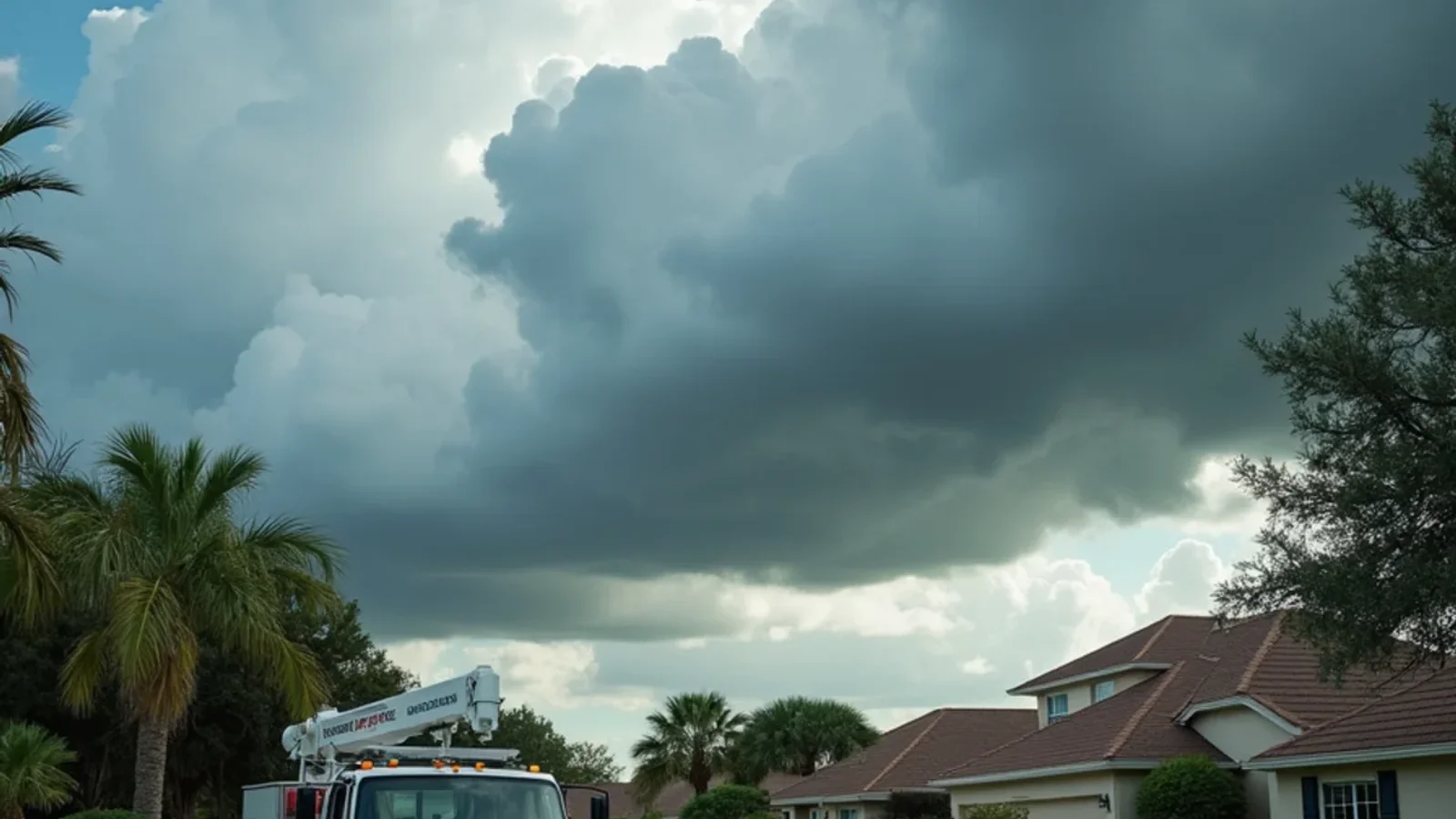 Emergency water damage restoration and structural drying technician working in a St. Cloud FL home