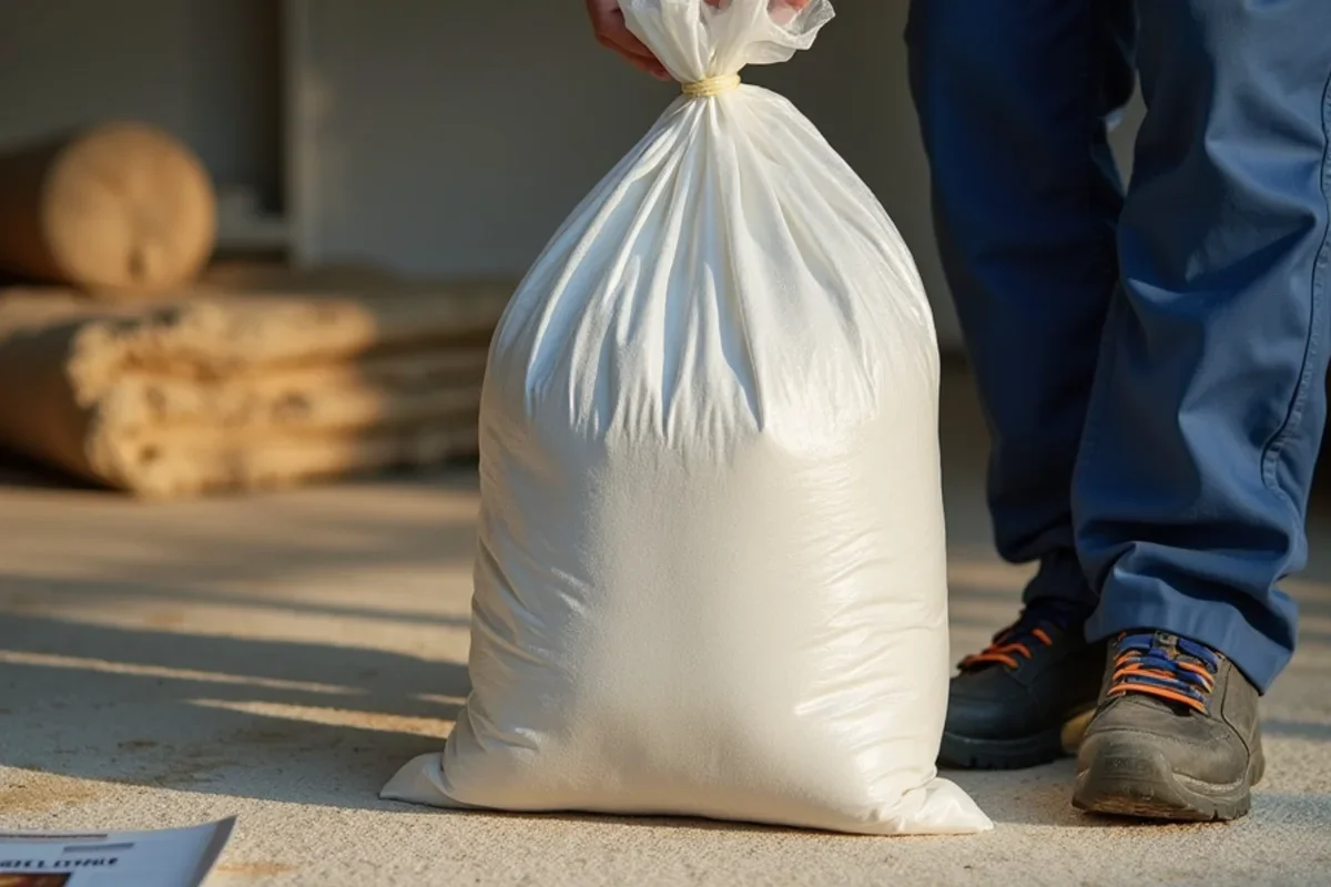 Bagging contaminated carpet and drywall in heavy biohazard bags