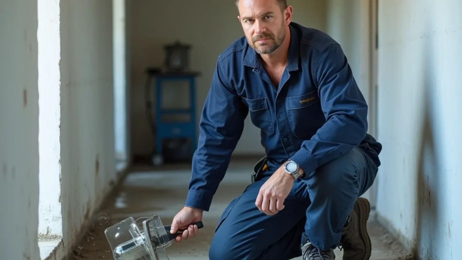 Professional water damage restoration technicians inspecting moisture levels in an Orlando Florida home