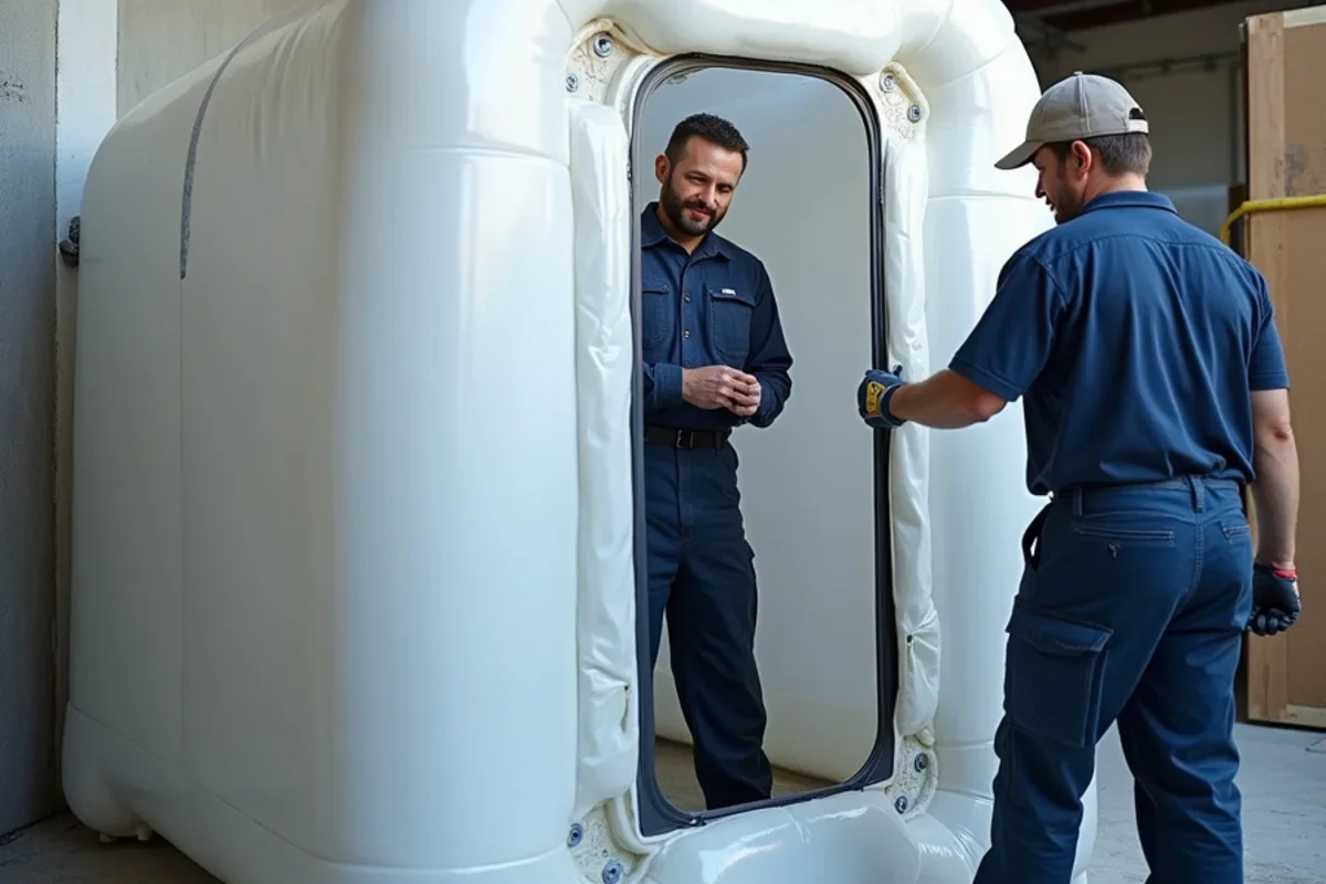 Polyethylene containment chamber with heavy duty zipper entry portal